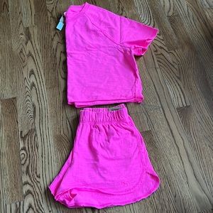 PINK Shirt/Short lounge set
